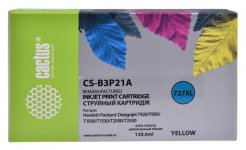 Картридж струйный Cactus CS-B3P21A (727/B3P21A), желтый, совместимый, 130 мл, для HP DJ T1500, T1530, T2500, T2530, T920, T930