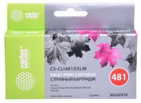 Картридж струйный Cactus CS-CLI481XXLM (CLI-481XXL M/1991C001), пурпурный, совместимый, 12 мл, для Canon Pixma TR7540/TR8540/TS6140/TS8140