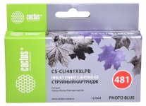 Картридж струйный Cactus CS-CLI481XXLPB (CLI-481XXL PB/1994C001), голубой, совместимый, 12 мл, для Canon Pixma TS8140/TS9140