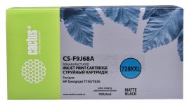 Картридж струйный Cactus CS-F9J68A (728XXL/F9J68A), черный матовый, совместимый, 300 мл, для HP HP DJ T730/T830