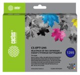 Комплект картриджей струйный Cactus CS-EPT1295, цветной, совместимый, 10 мл, для Epson Stylus Office B42/BX305/BX305F/BX320/BX525/BX625/SX420/SX425/SX525/SX62