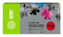 Картридж струйный Cactus CS-PFI710C (PFI-710C/2355C001), голубой, совместимый, 700 мл, для Canon iPF TX-2000/TX-3000/TX-4000
