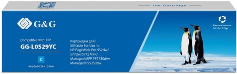 Картридж струйный G&G GG-L0S29YC (976YC/L0S29YC), голубой, совместимый, 245 мл, для HP PW Pro 5777/ 552