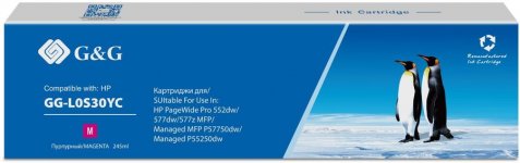 Картридж струйный G&G GG-L0S30YC (976YC/L0S30YC), пурпурный, совместимый, 245 мл, для HP PW Pro 5777/ 552