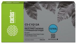 Картридж струйный Cactus CS-C1Q12A (№727/C1Q12A), черный, совместимый, 300 мл, для HP Dj T920/T930/T1500/T1530