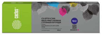 Картридж струйный Cactus CS-EPT01C300 (T01C300/C13T01C300), пурпурный, совместимый, 68 мл, для Epson WorkForce Pro WF-C529RDTW/C579RD2TWF/C579RDTWF Pro