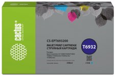 Картридж струйный Cactus CS-EPT693200 (T6932/C13T693200), голубой, совместимый, 350 мл, для Epson SureColor SC-T3000/T3070/T3200/T5000/5200
