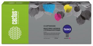 Картридж струйный Cactus CS-EPT694300 (T6943/C13T694300), пурпурный, совместимый, 675 мл, для Epson SC-T3000/T3070/T3200/T5000/5200