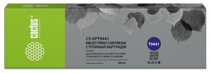 Картридж струйный Cactus CS-EPT9441 (T9441/C13T944140), черный, совместимый, 66 мл, для Epson WorkForce WF-C5290DW/WF-C5790DW