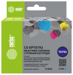 Картридж струйный Cactus CS-EPT0792 (C13T07924010/T0792), голубой, совместимый, 13.8 мл, для Epson Stylus Photo 1400/1500/PX700/710
