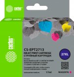Картридж струйный Cactus CS-EPT2713 (27XL/C13T27134022), пурпурный, совместимый, 17 мл, для Epson WorkForce WF-3620/3640/7110/7210