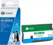 Картридж струйный G&G GG-3ED67A, голубой, совместимый, 29 мл, для HP T650/T630/T250/T230/T210/Studio Plotter Printers
