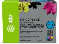 Картридж струйный Cactus CS-C2P11AE (№651/C2P11AE), многоцветный, совместимый, 18 мл, для HP OJ 202/OJ 252/LJ 5575/LJ 5645
