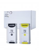 Комплект картриджей струйный SAKURA SIC9384A (72/C9403A/C9373A), желтый/черный матовый, совместимый, 130 мл, 2 шт., для HP T1120/T1200/T1300/T770/T790/T2300/T795/DesignJet T610/T1110