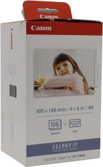 Комплект для печати Canon "KP-108IN", 3 цветных картриджа + бумага 4"x6" 108л., для SELPHY CP - Комплект из трёх наборов KP-36IP 3115B001