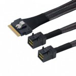 Кабель LR-Link, SFF-8654 (SlimLine SAS x8) - 2xSFF-8643 (mini SAS HD), аналог Broadcom 05-60003-00, 1 м (LRSF5443(8i)-SAS4.0-1M)