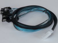 Кабель Procase, SFF-8654 (SlimLine SAS x8) - 8xSATA+SB, 1 м (CBL-SLSAS8-8SATA-10)
