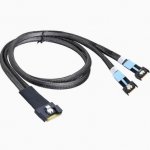 Кабель BaseTech, SFF-8654 (SlimLine SAS x8) - 2xMCIOx4 (SFF-TA-1016), 1 м (BT-SFF-8654-2-MCIO-4)