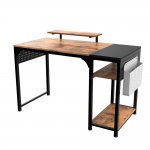 Компьютерный стол Eureka ZX-SS120B-RBB, металл, черный/коричневый (ZX-SS120B-RBB)