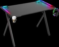 Игровой стол Defender Gamer RGB, ДСП/металл, черный (64330)