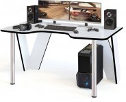 Игровой стол СОКОЛ КСТ-116, ЛДСП/металл, белый/черный (00-00012534)