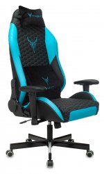 Кресло игровое Бюрократ Knight Neon, черный/голубой (KNIGHT NEON LBLUE)