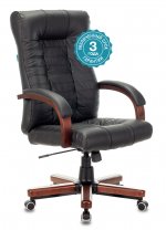 Кресло руководителя Бюрократ KB-10WALNUT черный (KB-10WALNUT/B/LEATH)