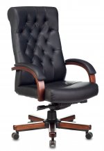 Кресло руководителя Бюрократ T-9928WALNUT черный (T-9928WALNUT/BLACK)