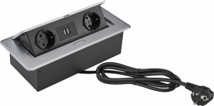Розетка Cactus для столешницы, серый (CS-SOCKET-EU/USBA-GY)