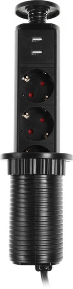 Сетевой фильтр PREMIER 3R USB, 3-розетки, 2xUSB, 1.8 м, черный (PX/BL-VRT-3R-2USB-BLK)