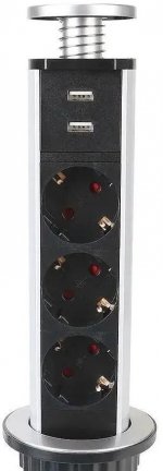 Сетевой фильтр PREMIER 3R USB, 3-розетки, 2xUSB, 1.8 м, серый (PX/BL-VRT-3R-2USB-GRE)