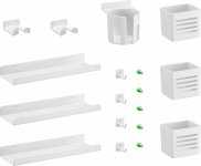 Набор аксессуаров Cactus для органайзеров CS-GMPB-BK/CS-GMPB-RD/CS-PB-BK/CS-PB-LGY/CS-PEGB-RDBK/CS-PEGB-BK/CS-PEGB-LGYBK, подстаканник/крючки/магниты/полочки/стаканчики, светло-серый (CS-PB-SET2)