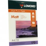 Фотобумага A4 170 г/м² матовая, 25 листов, двусторонняя, Lomond 0102032 для струйной печати