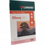 Фотобумага A4 150 г/м² глянцевая, 50 листов, односторонняя, Lomond 0102018 для струйной печати