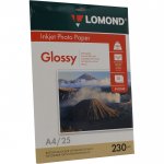 Фотобумага A4 230 г/м² глянцевая, 25 листов, односторонняя, Lomond Photo Paper 0102049 для струйной печати