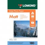 Фотобумага A5 180 г/м² матовая, 50 листов, односторонняя, Lomond 0102068 для струйной печати