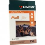 Фотобумага A5 230 г/м² матовая, 50 листов, односторонняя, Lomond 0102069 для струйной печати