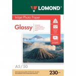 Фотобумага A5 230 г/м² глянцевая, 50 листов, односторонняя, Lomond 0102070 для струйной печати