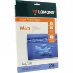 Фотобумага A4 205 г/м² матовая, 50 листов, односторонняя, Lomond 0102085 для струйной печати