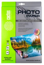 Фотобумага A4 180 г/м² глянцевая, 50 листов, двусторонняя, Cactus CS-GA418050DS/CS-GA418050DS для струйной печати