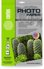 Фотобумага A6 130 г/м² глянцевая, 50 листов, односторонняя, Cactus Photo Paper CS-GSA613050 для струйной печати