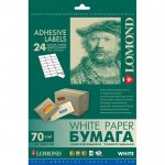 Этикетки A4 70г/м2 матовые, 50 листов, 24 части (64 x 33,4 мм) Lomond (2100175)