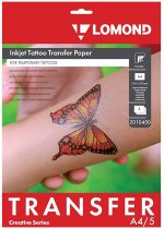 Самоклеящаяся прозрачная плёнка Lomond TATTOO TRANSFER 2010450, односторонняя, 1шт. на листе A4, 5л. (2010450)