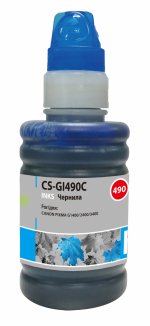 Чернила Cactus CS-GI490C, 100 мл, голубой, совместимые для Canon PIXMA G1400/G2400/G3400