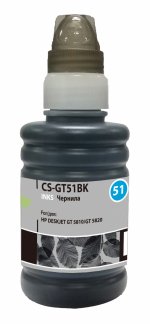 Чернила Cactus CS-GT51BK, 100 мл, черный, совместимые, водные для Deskjet GT