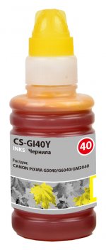 Чернила Cactus, 70 мл, желтый, совместимые, водные для Canon Pixma G5040/G6040/GM2040 (CS-GI40Y)