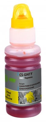 Чернила Cactus CS-GI41Y, 70 мл, желтый, совместимые для Canon PIXMA G1420/G2420/G2460/G3420/G3460 (CS-GI41Y)
