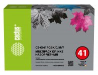 Чернила Cactus, 350 мл, голубой/пурпурный/желтый/черный, совместимые для Canon PIXMA G1420/G2420/G2460/G3420/G3460 (CS-GI41PGBK/C/M/Y)