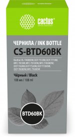 Чернила Cactus, 108 мл, черный, совместимые для Brother HL-T4000DW/DCP-T510W/DCP-T710W/MFC-T810W/MFC-T910DW/MFC-T4500DW/DCP-T420W/DCP-T520W/DCP-T720DW/DCP-T820DW/MFC-T920DW (CS-BTD60BK)