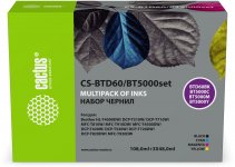 Чернила Cactus, 108 мл + 3 x 48 мл, голубой/черный/пурпурный/желтый, совместимые, водные для Brother DCP-T420W/DCP-T510W/DCP-T520W/DCP-T710W/DCP-T720DW/DCP-T820DW/MFC-T810W/MFC-T910DW/MFC-T920DW/MFC-T4500DW/HL-T4000DW/DCP-T520W InkBenefit Plus, 252 мл (10